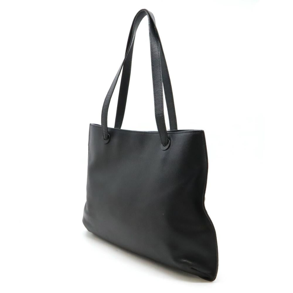 Black Leather Chanel Shoulder Bag