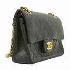 Black Leather Chanel Flap Bag