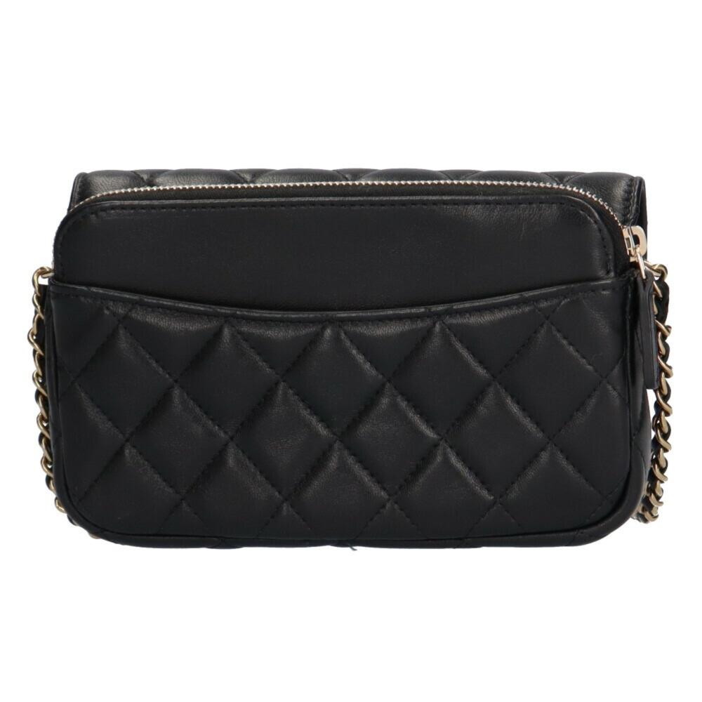 Black Leather Chanel Shoulder Bag