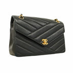Black Leather Chanel Crossbody Bag