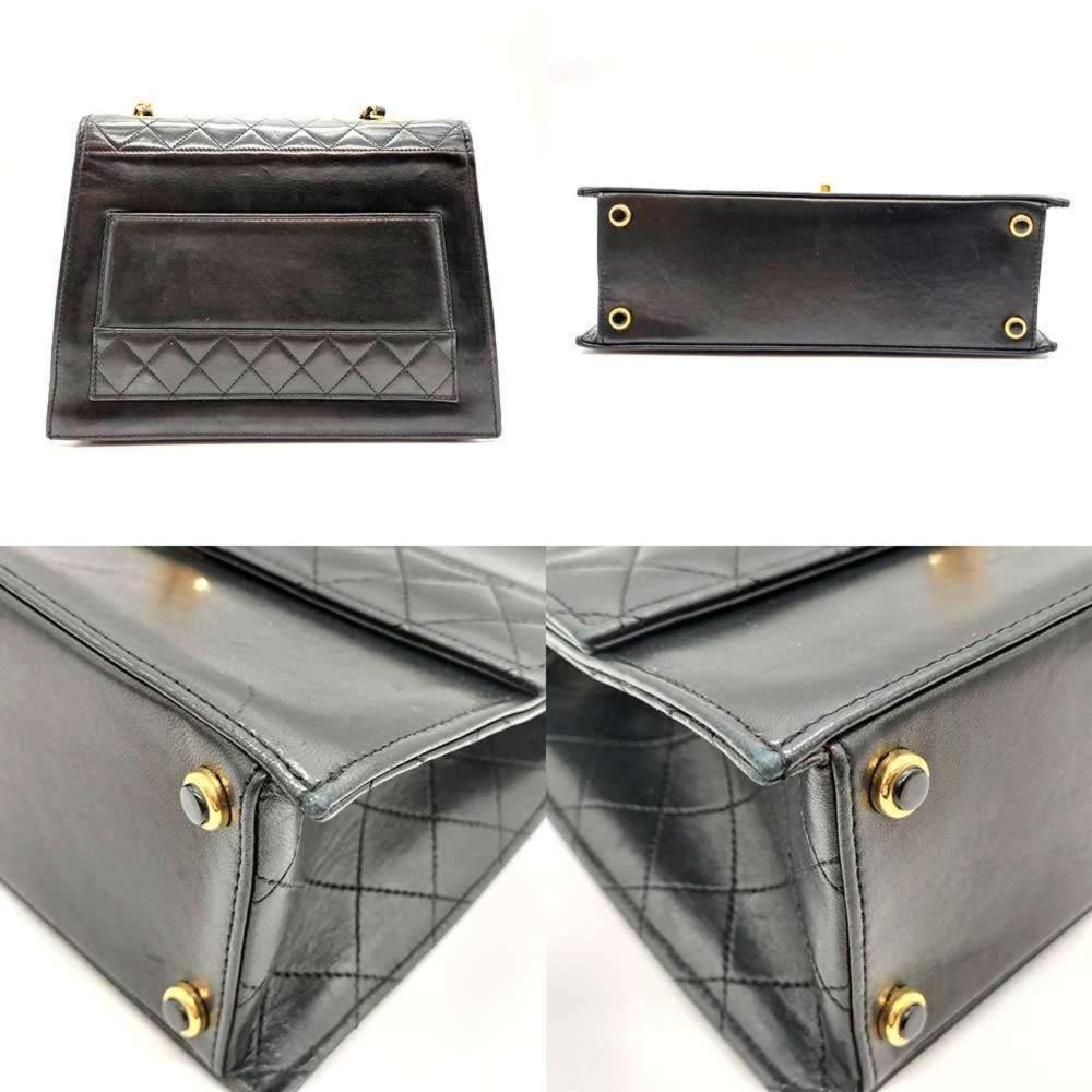 Black Leather Chanel Shoulder Bag
