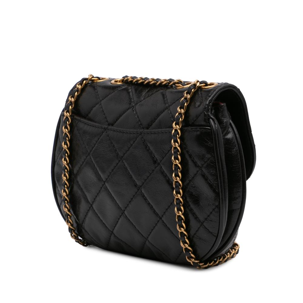Black Leather Chanel Flap Bag