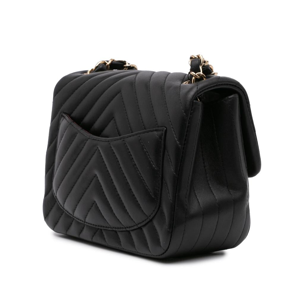 Black Leather Chanel Flap Bag