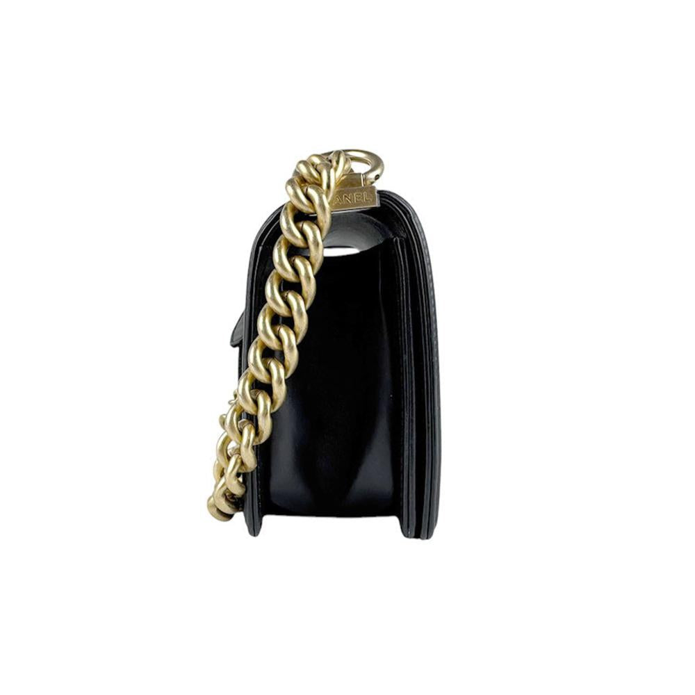 Black Leather Chanel Shoulder Bag