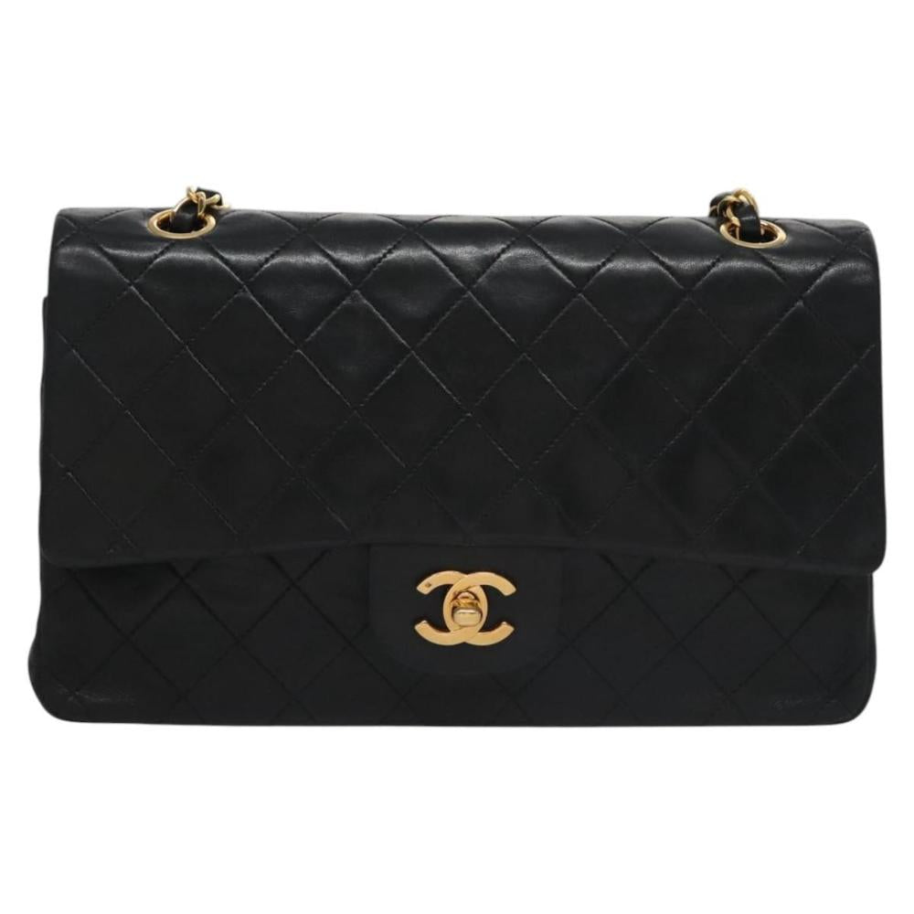 Black Leather Chanel Flap Bag