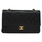 Black Leather Chanel Flap Bag