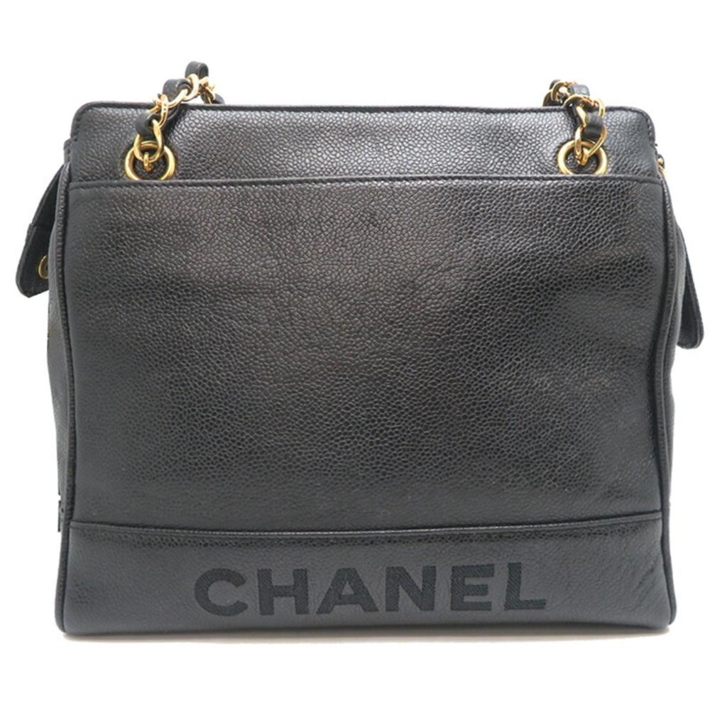 Black Leather Chanel Shoulder Bag
