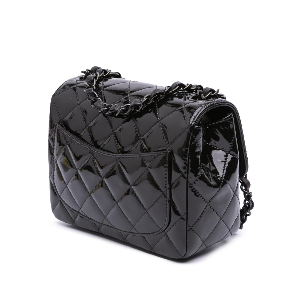 Black Leather Chanel Flap Bag