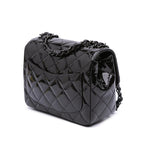 Black Leather Chanel Flap Bag