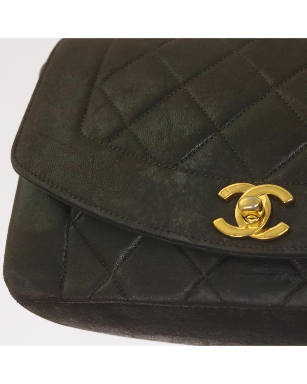 Black Leather Chanel Shoulder Bag