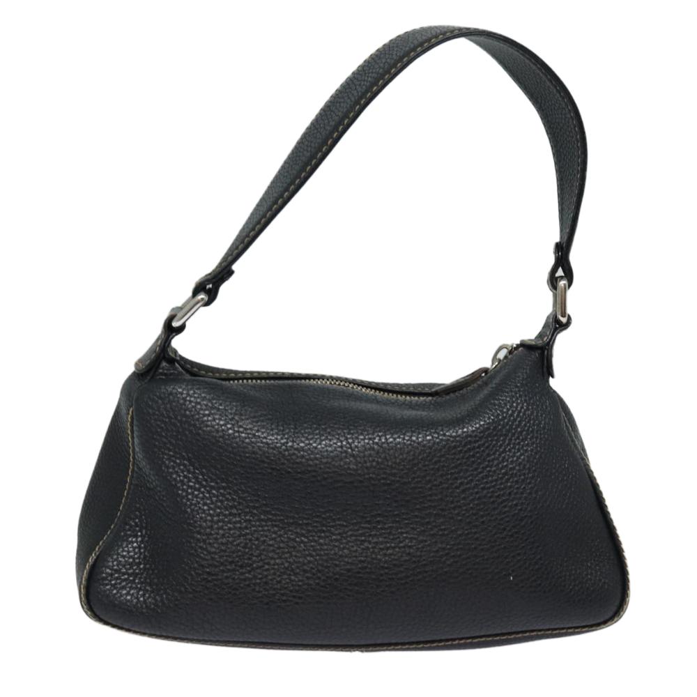 Black Leather Chanel Shoulder Bag