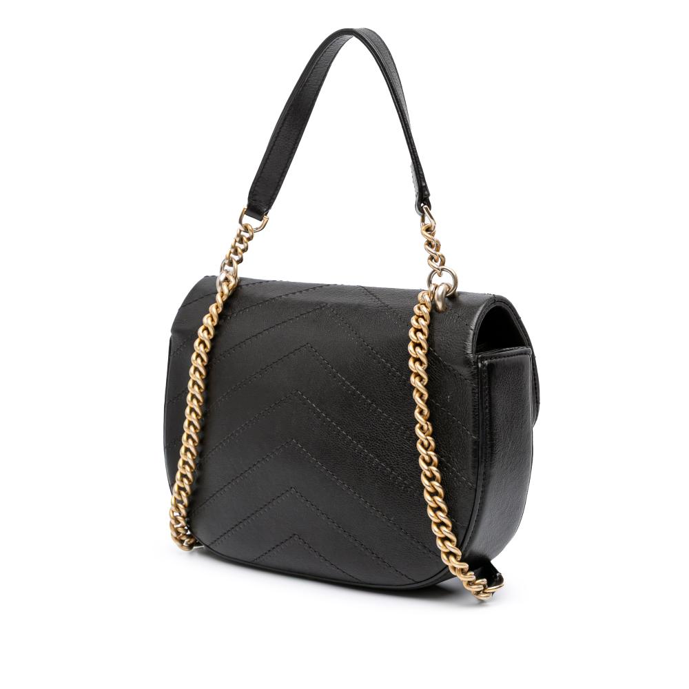 Black Leather Chanel Flap Bag