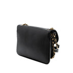 Black Leather Chanel Flap Bag