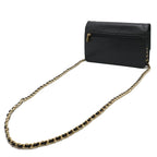Black Leather Chanel Wallet On Chain