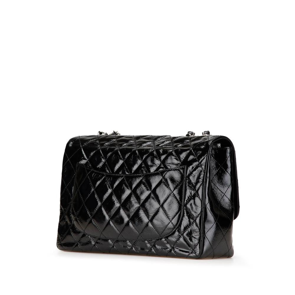 Black Leather Chanel Flap Bag