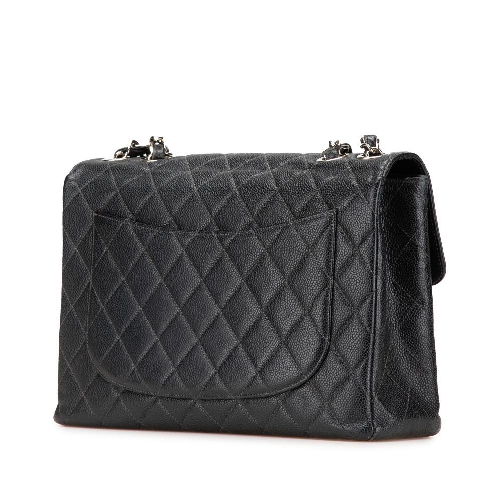 Black Leather Chanel Flap Bag