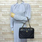 Black Leather Chanel Shoulder Bag