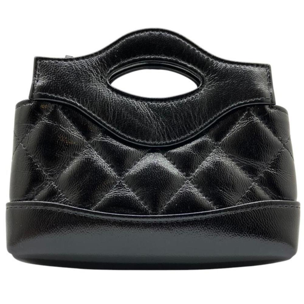 Black Leather Chanel Shoulder Bag