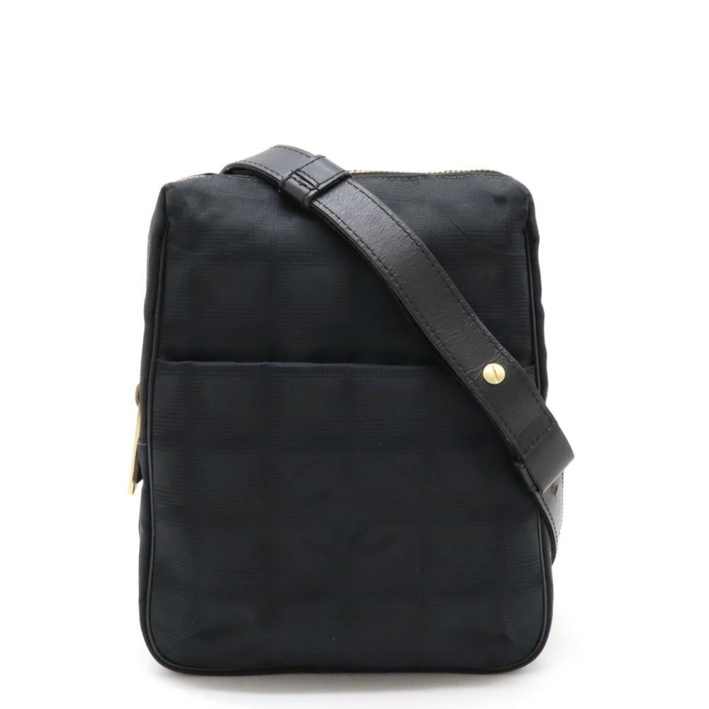 Black Leather Chanel Travel Line
