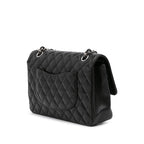 Black Leather Chanel Flap Bag
