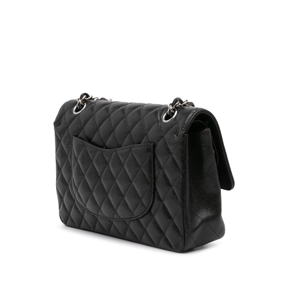 Black Leather Chanel Flap Bag
