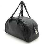 Black Leather Chanel Shoulder Bag