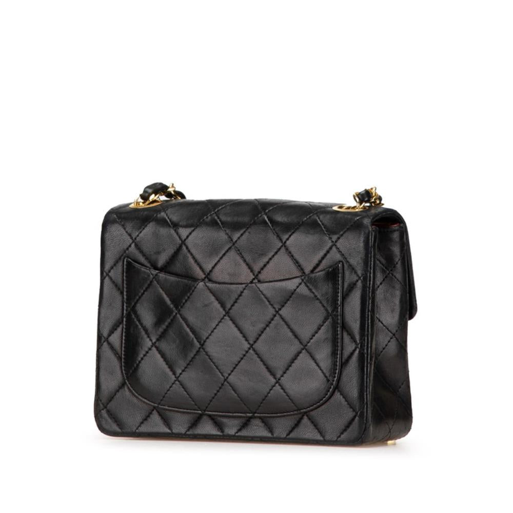 Black Leather Chanel Shoulder Bag