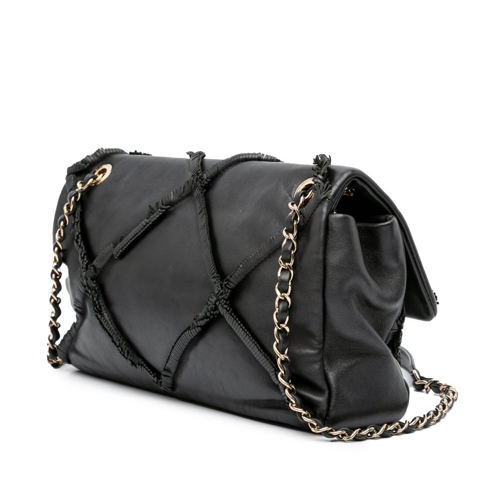 Black Leather Chanel Flap Bag