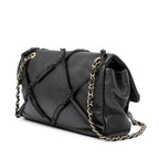 Black Leather Chanel Flap Bag