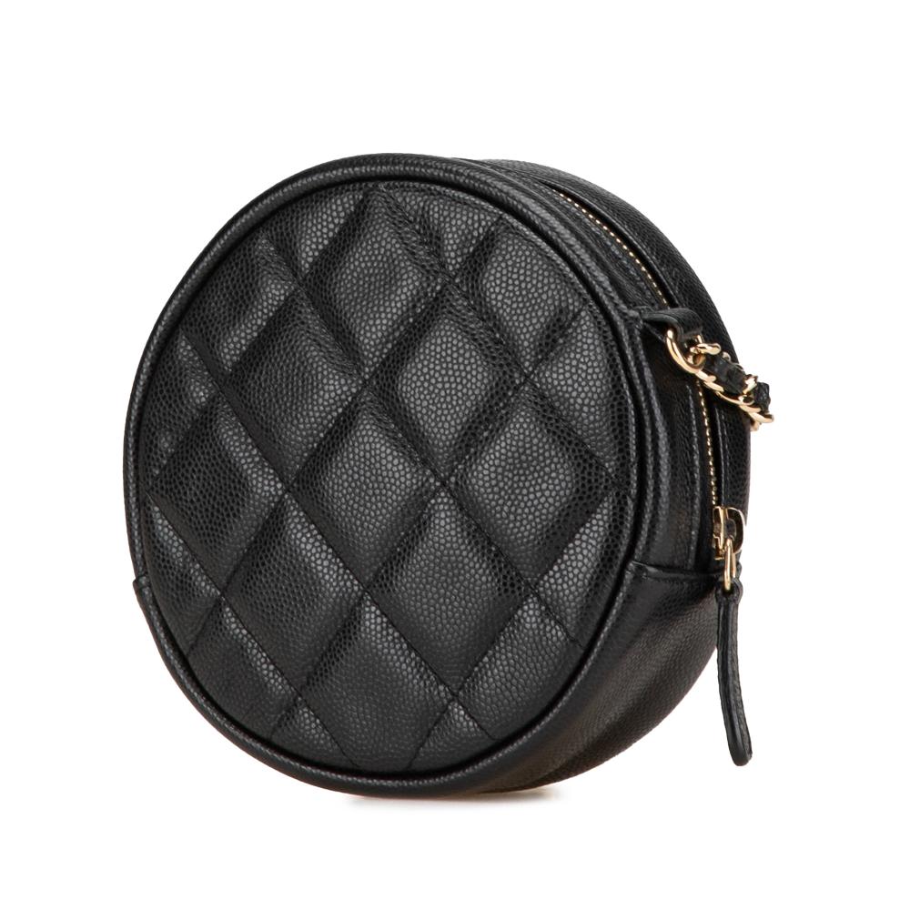Black Leather Chanel Crossbody Bag