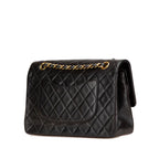 Black Leather Chanel Flap Bag