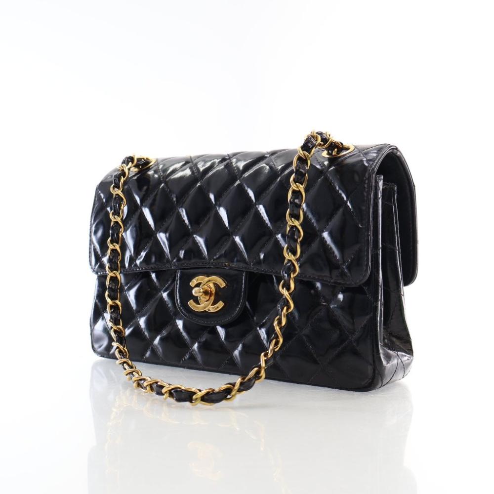 Black Leather Chanel Flap Bag
