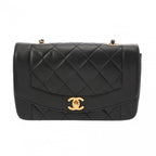 Black Leather Chanel Shoulder Bag