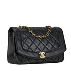 Black Leather Chanel Shoulder Bag