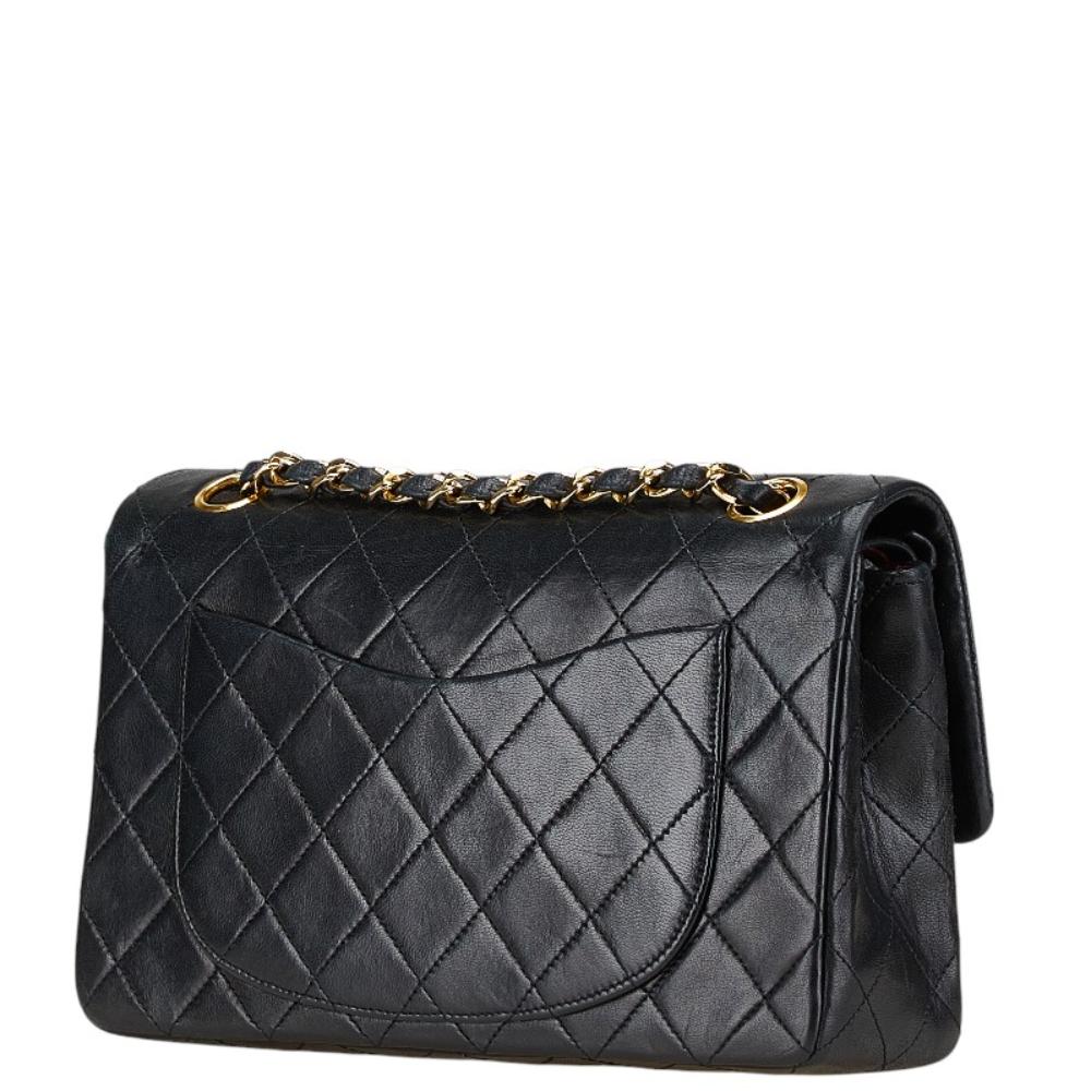 Black Leather Chanel Flap Bag
