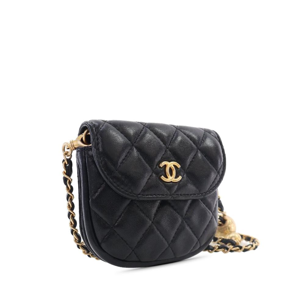 Black Leather Chanel Flap Bag