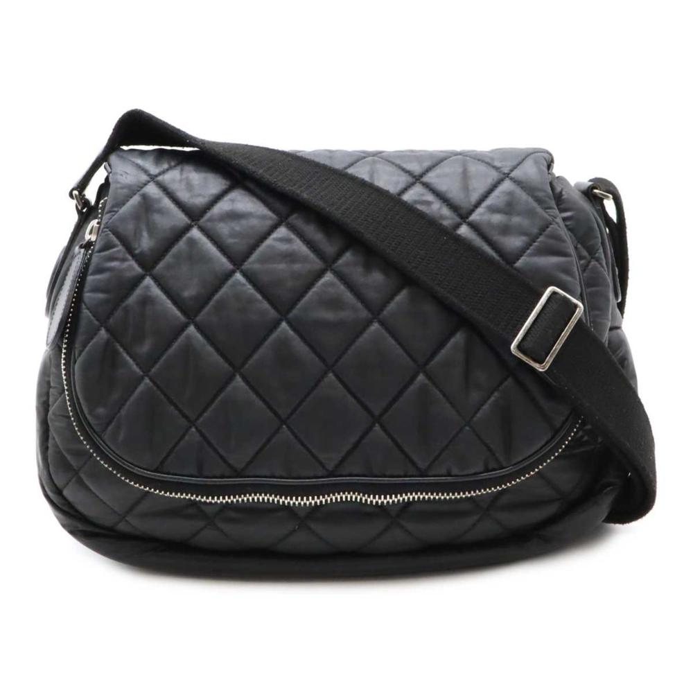 Black Leather Chanel Crossbody Bag