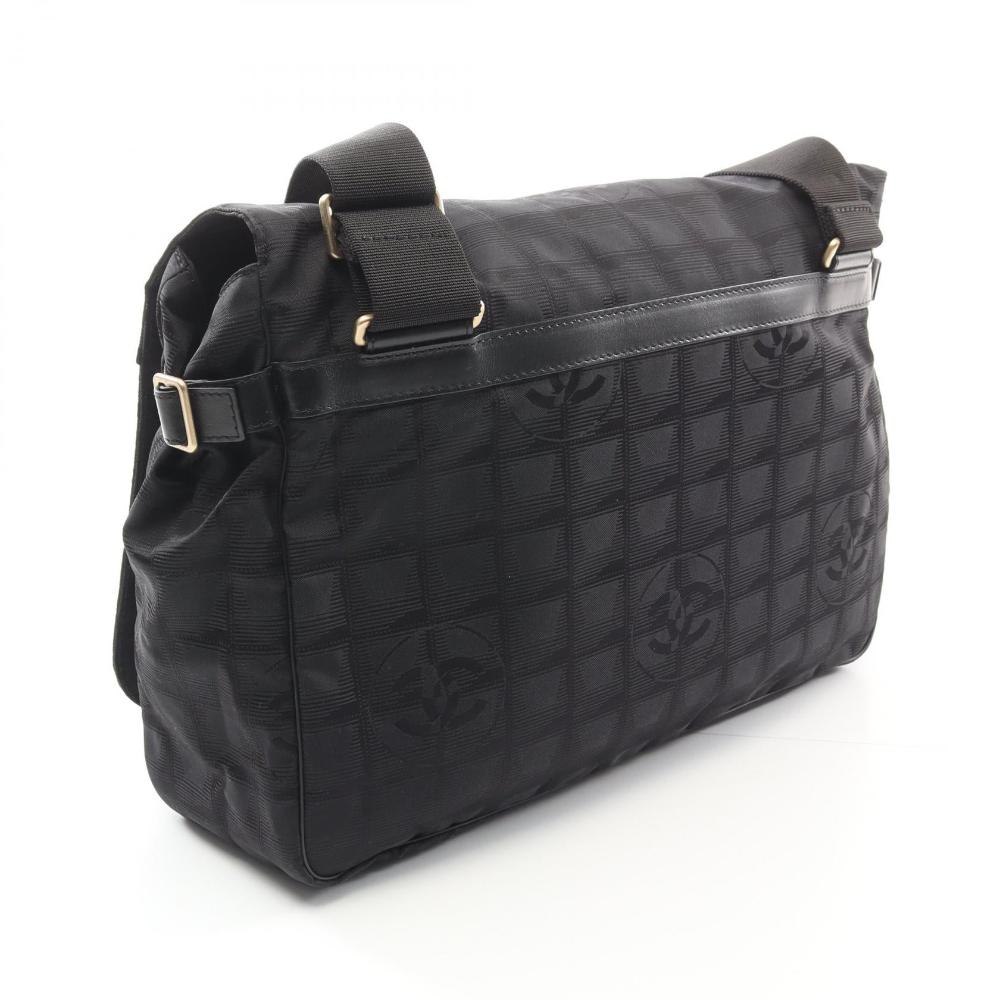 Black Leather Chanel Travel Line