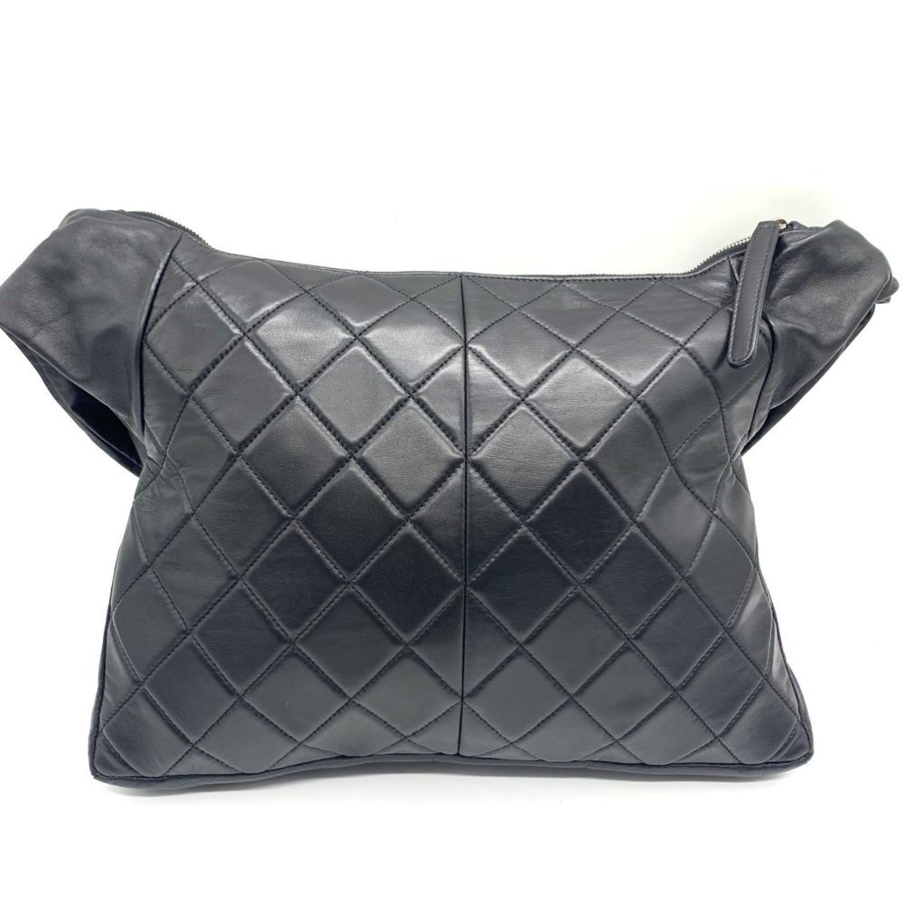 Black Leather Chanel Shoulder Bag