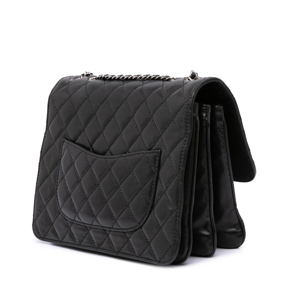 Black Leather Chanel Flap Bag