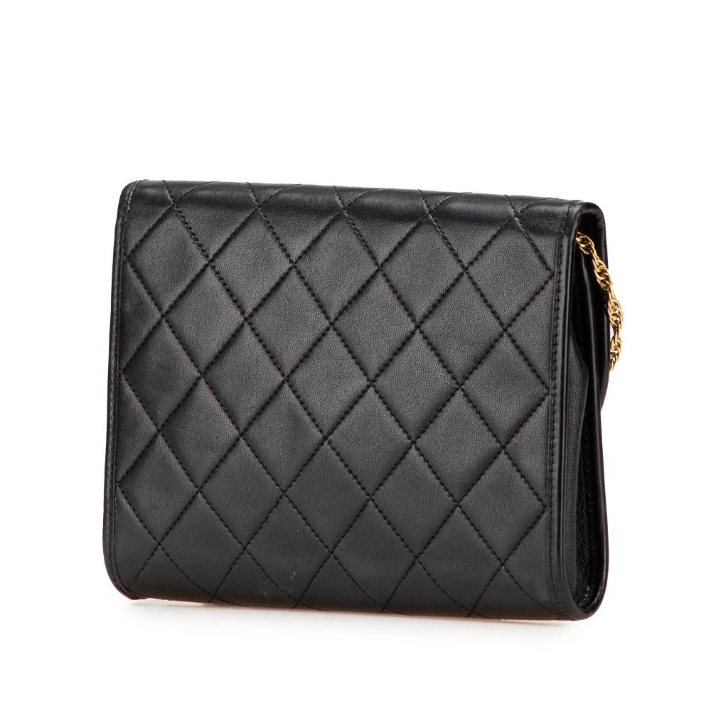 Black Leather Chanel Flap Bag
