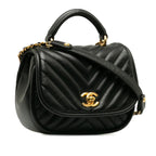 Black Leather Chanel Travel Bag