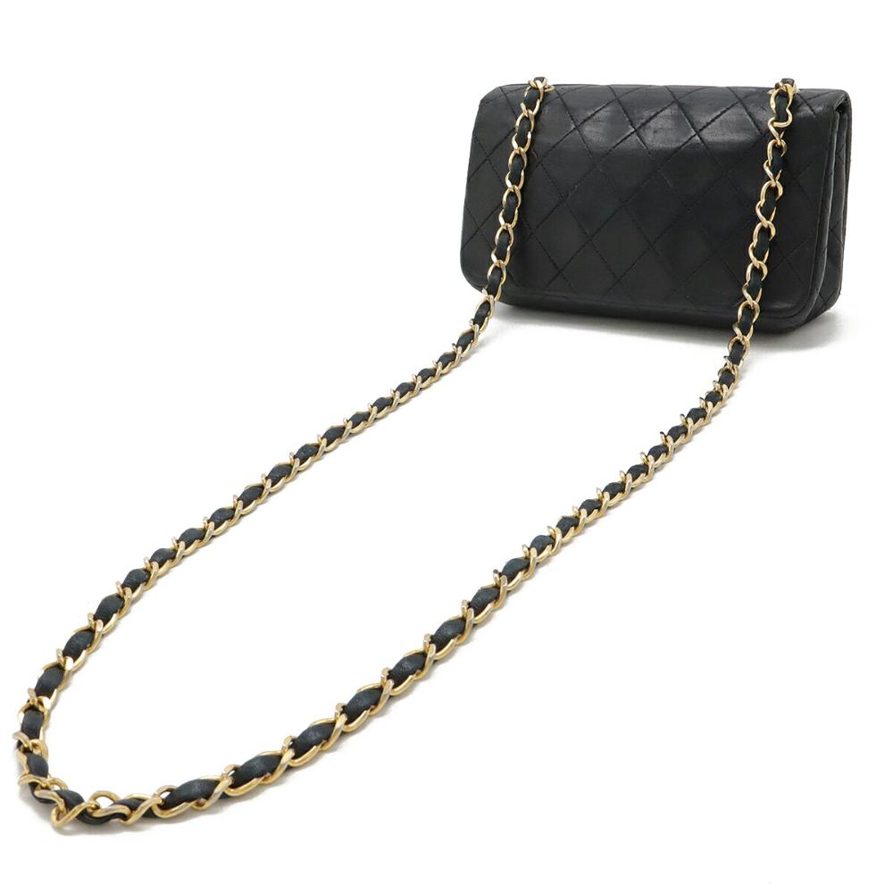 Black Leather Chanel Shoulder Bag