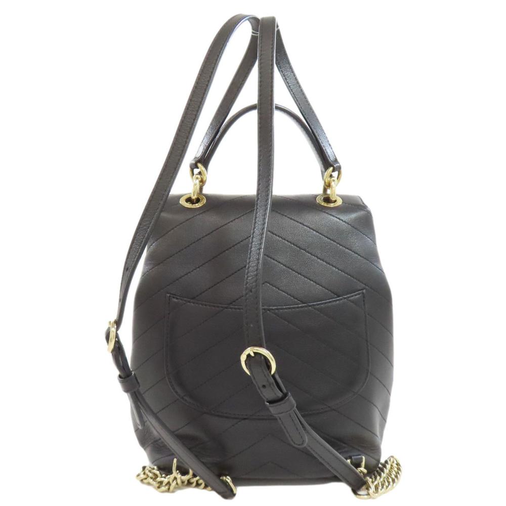 Black Leather Chanel Backpack