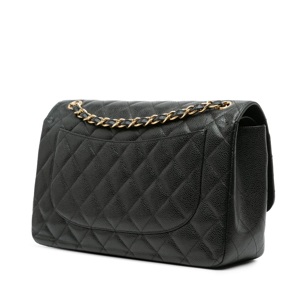 Black Leather Chanel Flap Bag