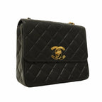Black Leather Chanel Shoulder Bag