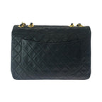 Black Leather Chanel Flap Bag
