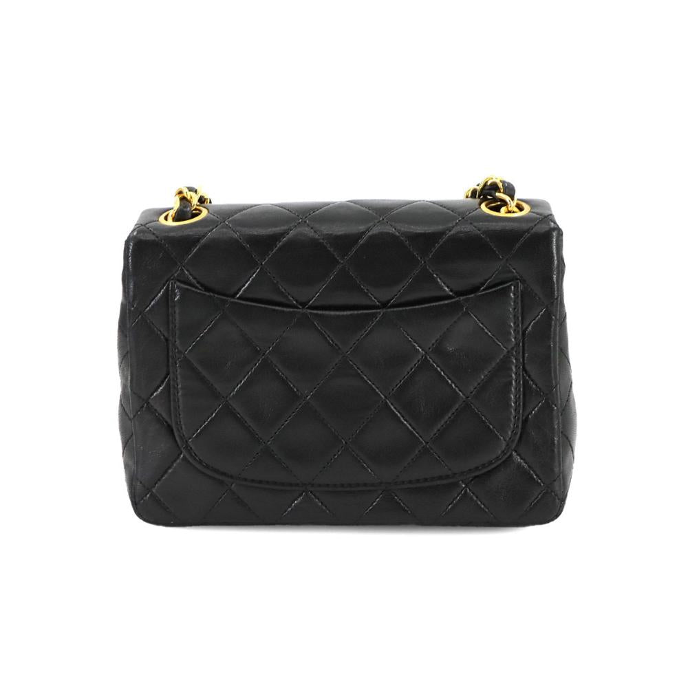 Black Leather Chanel Shoulder Bag