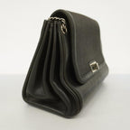 Black Leather Chanel Shoulder Bag