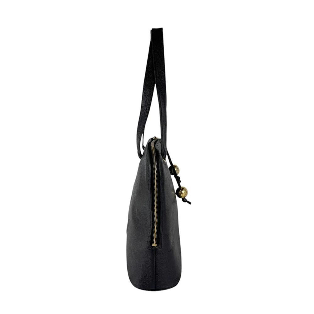 Black Leather Chanel Shoulder Bag